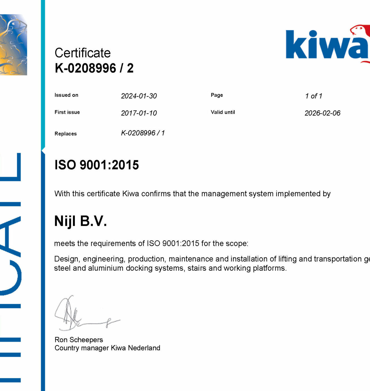 Renewal of NIJL’s ISO Certification